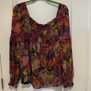 Anthropologie Colorful Floral Blouse
